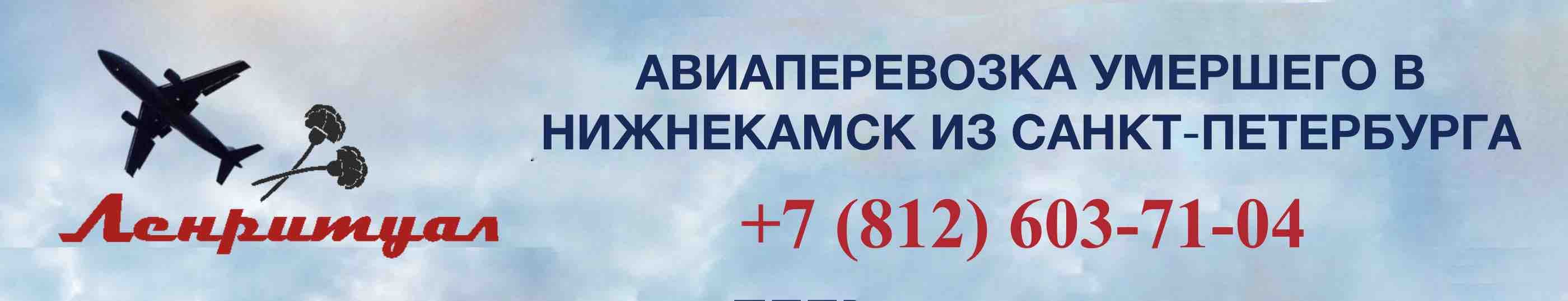 Перевозка умершего из Санкт-Петербурга в Нижнекамск на самолете